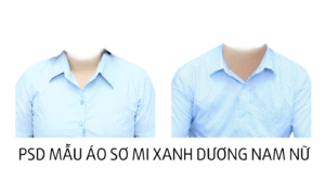 [PSD] Mẫu áo sơ mi xanh dương nam nữ đẹp